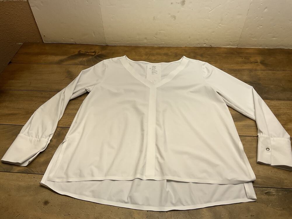Aday Something Tailored Shirt Womens Size M White Minimalist Work Travel